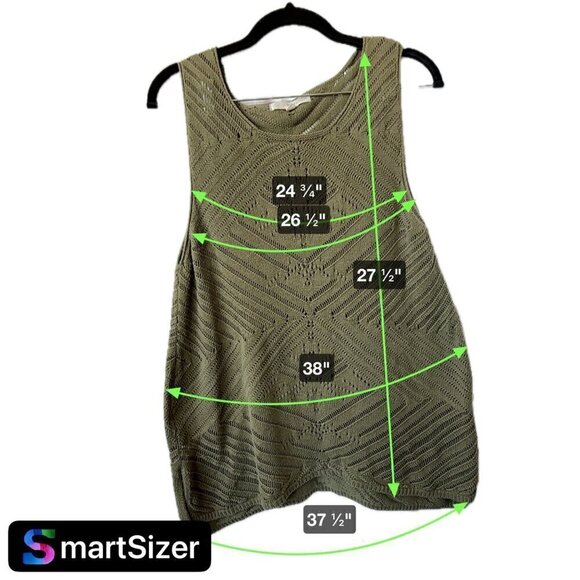 Rewind Sweater Vest Women XL Open Weave Sage Green Cotton Blend Scoop Neck - Picture 6 of 6